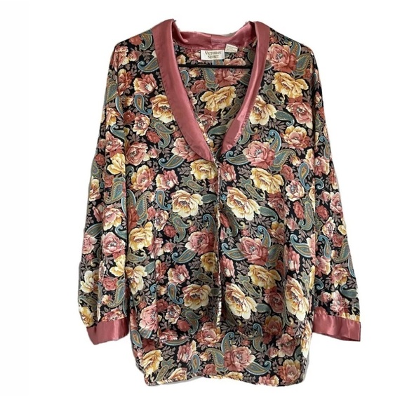 Victorias Secret button up Blouse Floral Paisley - Picture 1 of 8